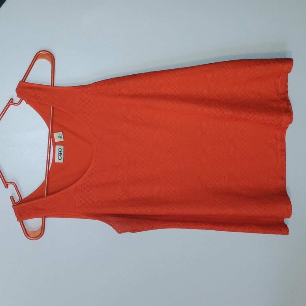 Women's orange lace tank top size medium